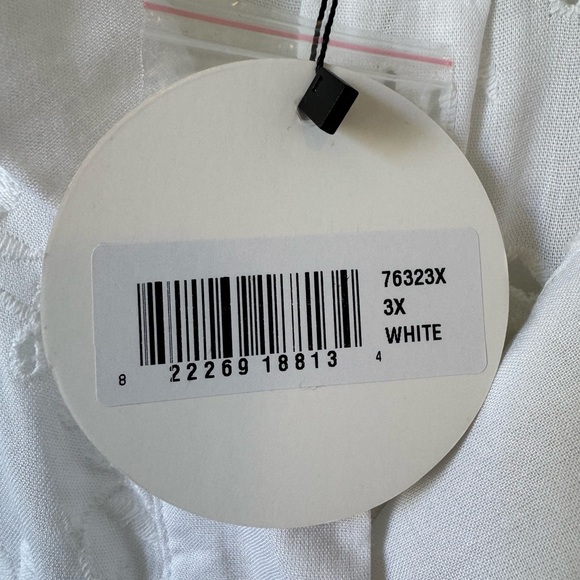 Bohme Flowy White Button Down Top - Size 3X - Picture 7 of 8